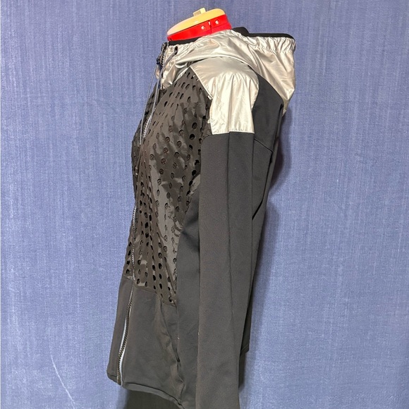 Diesel Black and Silver Bomber Jacket with Quilted Front - Picture 3 of 9